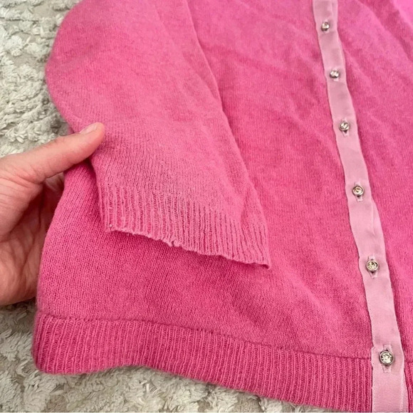 Free People 59%wool pink cardigan 17.5” pit to pit, cottage core, y2k - Picture 2 of 8